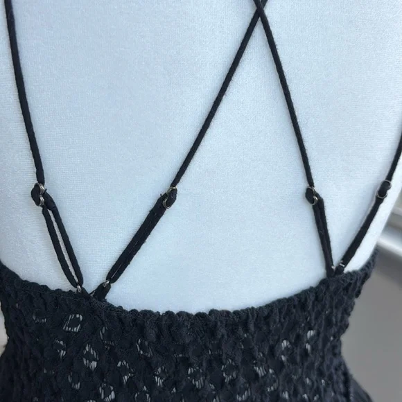 🚫 SOLD Free People Adell Cami Y2K Fairycore Black M - Picture 7 of 11